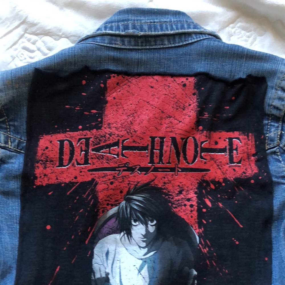 100% Cotton Refurbished Jean Jacket Anime! - Picture 2 of 10